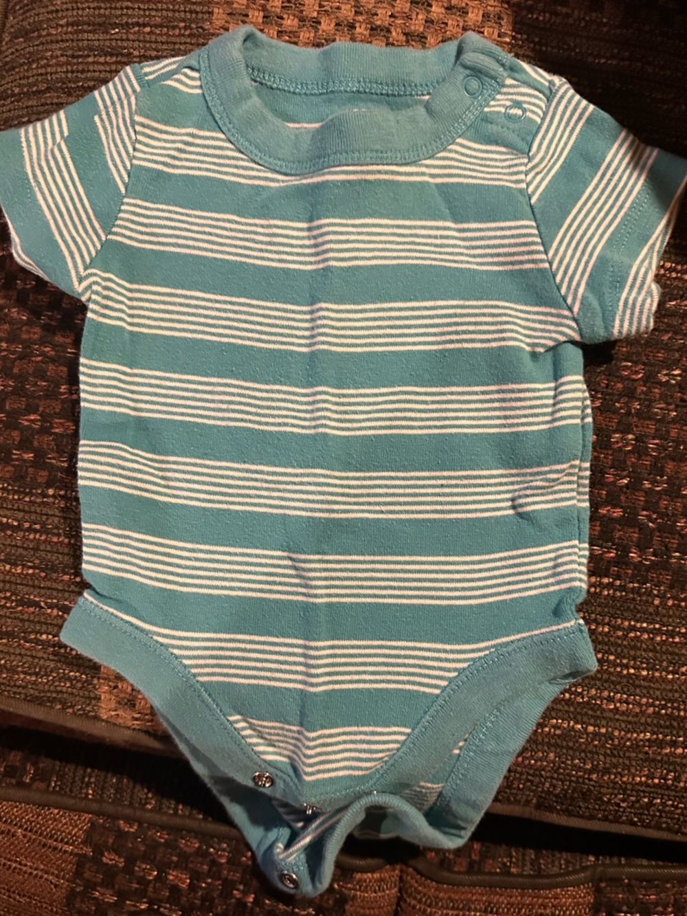 Old Navy Blue and White Striped Baby One-Piece Bodysuit